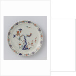 Plate, the flat painted with flowering branches and birds, Jacob van der Kool by Anonymous