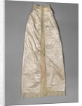 Baptism Robe of cream-colored silk damask and lined with cream-colored Chinese silk, trimmed with a strip of Binche Lace by Anonymous