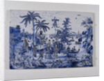 Plate, painted with chinoiserie decoration by Anonymous