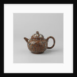 Teapot with lid, blue-white marbled. The lid features three rosettes in relief. by Anonymous