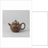 Teapot with lid, blue-white marbled. The lid features three rosettes in relief. by Anonymous