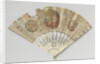 Folding fan with blade side to a medallion seated lady with fan and putti painted by Anonymous