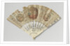 Folding fan with blade side to a medallion seated lady with fan and putti painted by Anonymous