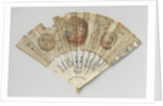 Folding fan with blade side to a medallion seated lady with fan and putti painted by Anonymous