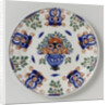 Plate with flower basket by Anonymous