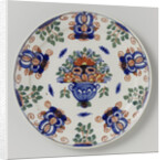 Plate with flower basket by Anonymous