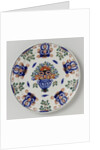 Plate with flower basket by Anonymous