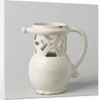 Puzzle jug, Fopkan on stand ring with worked neck and C-shaped ear. Undecorated by Anonymous