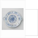 Colander with two ears, on three legs, blue painted including an eight-pointed star by Anonymous