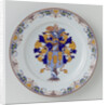Plate, painted with the family crest Pride by Anonymous