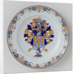 Plate, painted with the family crest Pride by Anonymous