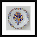 Plate, painted with the family crest Pride by Anonymous