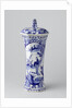 Garniture with three vases and two beaker vases by De Drie Posteleyne Astonne