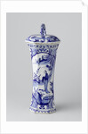 Garniture with three vases and two beaker vases by De Drie Posteleyne Astonne