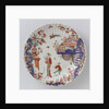 Round dish polychrome painted earthenware with Japanese decor by Anonymous