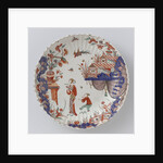 Round dish polychrome painted earthenware with Japanese decor by Anonymous