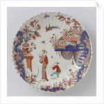 Round dish polychrome painted earthenware with Japanese decor by Anonymous