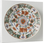Plate polychrome faience painted with flower decoration by Anonymous