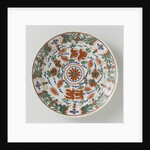 Plate polychrome faience painted with flower decoration by Anonymous