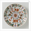 Plate polychrome faience painted with flower decoration by Anonymous