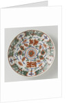 Plate polychrome faience painted with flower decoration by Anonymous