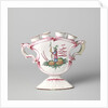 Flower Holder polychrome painted faience by Anonymous