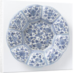 Dish with edge of blue painted faience by Anonymous