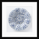 Dish with edge of blue painted faience by Anonymous