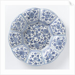 Dish with edge of blue painted faience by Anonymous