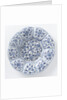Dish with edge of blue painted faience by Anonymous