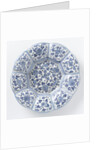 Dish with edge of blue painted faience by Anonymous