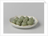 Dish with scalloped edge and twelve figs imposed by Arie Blankers
