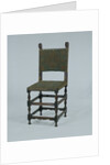 Rosewood chair, covered with green baize, featuring a decoration of orange cord by Anonymous