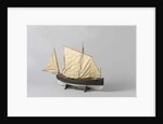 A one-masted sailing boat with a mainsail and jib rigged fore and aft by Anonymous