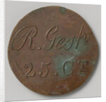 Rijksgestichten Ommerschans and Veenhuizen, home currency beaten by order of the Charity Society worth 25 cents by Anonymous