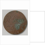 Rijksgestichten Ommerschans and Veenhuizen, home currency beaten by order of the Charity Society worth 25 cents by Anonymous