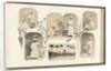British Guiana, genre portrait women with fruit on dishes, bordered by drawing flora by Anonymous