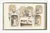 British Guiana, genre portrait women with fruit on dishes, bordered by drawing flora by Anonymous