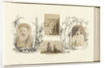 Egypt, girl portrait with her cap bordered by drawing flora by Anonymous