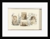 Egypt, girl portrait with her cap bordered by drawing flora by Anonymous
