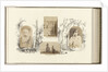 Egypt, girl portrait with her cap bordered by drawing flora by Anonymous