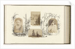 Egypt, girl portrait with her cap bordered by drawing flora by Anonymous