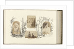 Egypt, girl portrait with her cap bordered by drawing flora by Anonymous