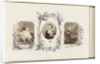 Portrait of Reginald Carter as a child with picture book bordered by drawing flora by Anonymous
