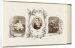 Portrait of Reginald Carter as a child with picture book bordered by drawing flora by Anonymous