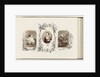 Portrait of Reginald Carter as a child with picture book bordered by drawing flora by Anonymous