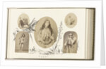 Algiers, genre portrait of girl with watch lined by drawing of palms and coast by Anonymous