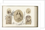 Algiers, genre portrait of girl with watch lined by drawing of palms and coast by Anonymous