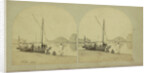 Traveller's Nile Boat or Dahabeeh with Nubian scenery and figures, or Dahabeeh by Anonymous