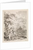 Old man, woman and child on a forest path by Leendert Overbeek